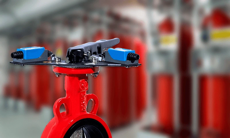 Пожарный затвор RIDVAL с синими приводами